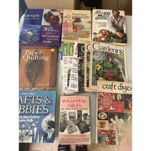 Vintage Craft Book Magazine Lot 14 Quilting Gardening Gifts Hostess Hobbies BB4